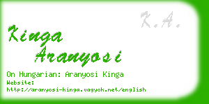 kinga aranyosi business card